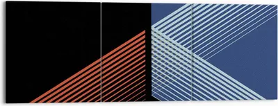 Produktbild von Bild auf Leinwand - Leinwandbild - 3 Teile - Abstraktion Schwarz Blau - 150x50cm - Wand Bild - Wanddeko - Wandbilder - Leinwanddruck - Bilder - Wanddekoration - Leinwand bilder - CA150x50-4458