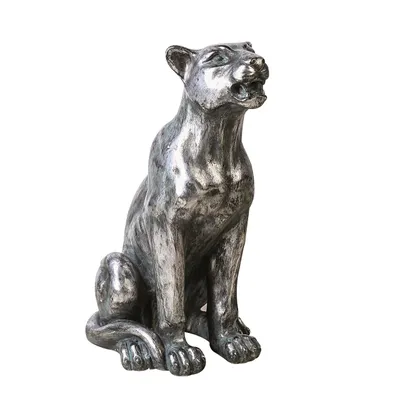 Productafbeelding van Casablanca, beeld van een leeuw, Nala, antiek zilverkleurig. Hoogte: 64 cm, Breedte: 29 cm, Diepte: 48 cm. Artikelnummer: 79818