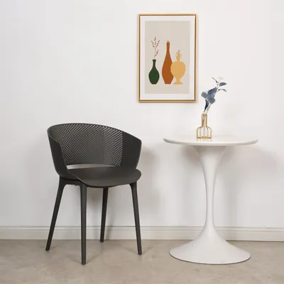 Produktbild von Gartenstuhl OLINDO 4er Set grau - In- & Outdoor Stühle aus Kunststoff, UV-Beständig und robust, Schalenstühle für Balkon, Terrasse oder Esszimmer
