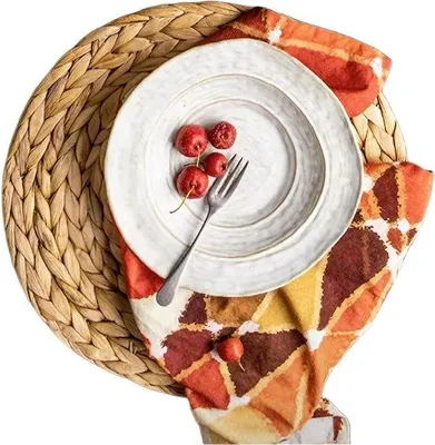 Produktbild von Runde Placemats aus Seegras hitzebeständig