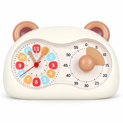 Produktbild von Lern-Timer mit visueller Countdown-Anzeige, 1–60 Min. Timer, lautloser Pomodoro Timer, Analog-Uhr, für Kinder, Schule & Büro