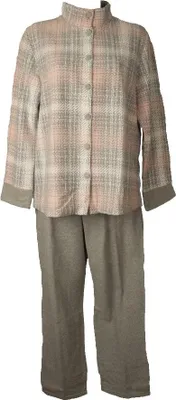 Immagine prodotto di Pigiama donna RAGNO aperto davanti con bottoni manica lunga pantalone lungo invernale punto milano articolo DB97N7 ECO P MILANO, Taglia 54, Cotone 45%,Poliestere 55%