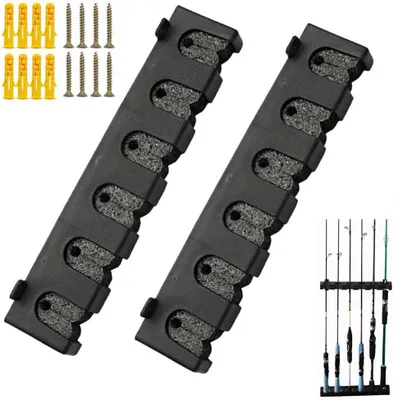 Imagen del producto de Soportes para cañas de pescar, 1 par, para montaje en pared