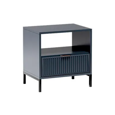Produktbild von Nachttisch LINNA LS-7 – mit Geriffelter Schubladenfront, Farbe: Indigo
