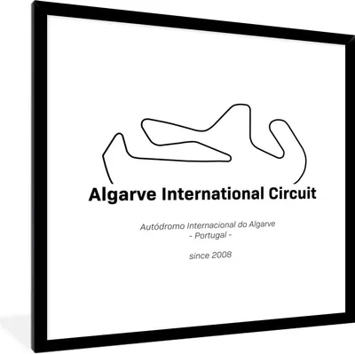 Produktbild von MuchoWow® Gerahmtes Poster Formel 1 - Rennstrecke von Portimao 40x40 cm - Poster mit Schwarzem Bilderrahmen Wandposter Rahmen Foto Bilder - Mit Rahmen - Wanddekoration Schlafzimmer