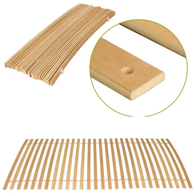 Obrázok produktu pre Fiqops 90x200 cm (28 lamiel) Rolovací lamelový rám Lamelový rám Rám postele Drevené lamely Lamelový rám
