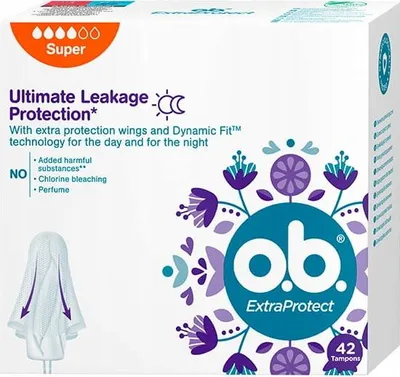 Zdjęcie produktu dla O.b. - ExtraProtect Super - Tampóny 42.0ks