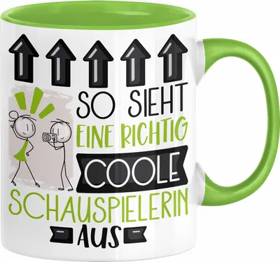 Produktbild von Schauspielerin Geschenk Tasse Lustig Geschenkidee für Schauspielerin Geburtstag So Sieht Eine Richtig Coole Schauspielerin Aus Frauen Spruch (Grün)