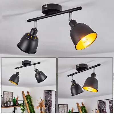 Produktbild von Manzinello »Manzinello« Deckenlampe, Metall, Schwarz/Goldfarben