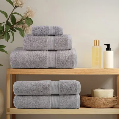 Image de vidaXL Set de 12 serviettes premium SOLUND Gris 600 g/m