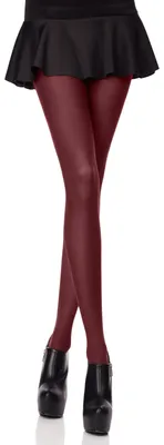 Image de Collants colorés pour femmes Merry Style en microfibre 40 deniers (bordeaux, taille L).