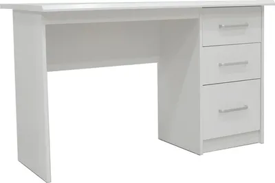Productafbeelding van Bureau recht PRAGUE - 3 laden - Kleur wit - Modern en functioneel ontwerp