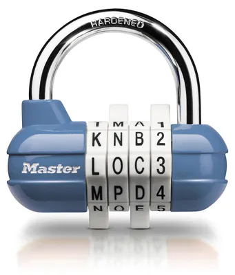 Produktbild von Master Lock 1534EURD Zahlenschloss oder Buchstabe, Zufällige Farbe, 5,9 x 6,4 x 2,6 cm