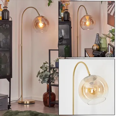 Produktbild von Cesaro Stehlampe aus Metall/Glas in Messing/Bernstein/Klar