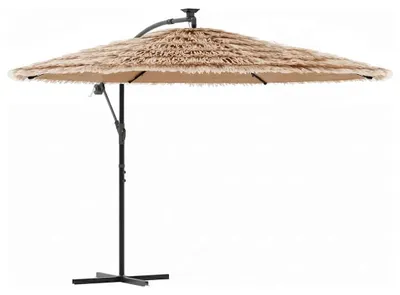 Image de vidaXL Parasol avec mât en acier brun 269x269x235 cm