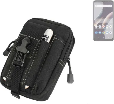 Produktbild von K-S-Trade Gürtel Tasche kompatibel mit BLU G53 Gürteltasche Holster Schutz Hülle Handy Hülle Smartphone outdoor Handy-Hülle schwarz Zusatzfächer