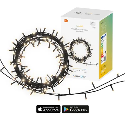 Immagine prodotto di Hombli Smart Christmas Lights per interni ed esterni - Luci di Natale a LED Decorazione natalizia bianca e bianca calda Illuminazione dell'albero di Natale 20m controllata dall'app