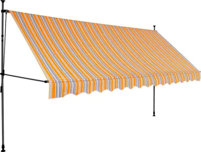 Obrázek produktu pro vidaXL ručně zatahovací markýza s LED diodami 350 cm žlutá a modrá