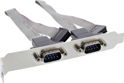 Produktbild von Serielles Slotblech 2-fach, 9-pol Stecker an 10-pol Buchsenleiste, 1:1, 0,18m