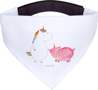 Produktbild von Mr. & Mrs. Panda Hundeschal Einhorn Schwein - Weiß - Geschenk, Halstuch, Einhörner, Freundin, Dreieckstuch Hund, Hundehalstuch, Tuch, Schweinhorn, Hunde, Unicorn
