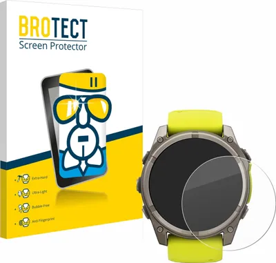 Produktbild von BROTECT Schutzglas für Garmin Fenix 8 Solar (51 mm) Schutzfolie Panzer Folie Glas Display Schutz klar