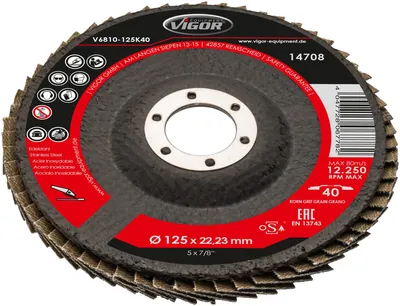 Produktbild von Fächerscheiben Satz ∙ 125 mm ∙ K-60 ∙ V6810-125K60 ∙ Anzahl Werkzeuge: 10