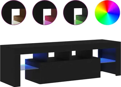 Obrázek produktu pro TV stolek s LED černý dub 140 x 36,5 x 40 cm kompozitní dřevo