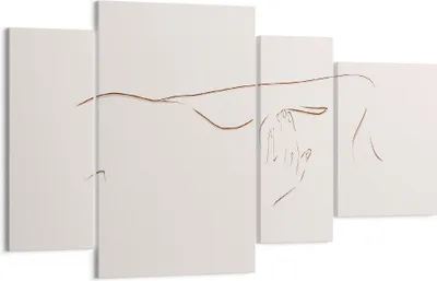 Produktbild von Bild auf Leinwand - Leinwandbild - 4 Teile - Skizze Nacktheit Frau - 120x70cm - Wand Bild - Wanddeko - Wandbilder - Leinwanddruck - Bilder - Wanddekoration - Leinwand bilder - Wandbild - DL120x70-4552