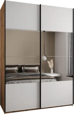 Produktbild von MEBLE KRYSPOL LUX 4 Schrank - 245,5x170x64cm - Artisan, Weiß, Schwarz