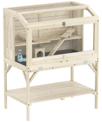 Obrázok produktu pre Klietka pre škrečky, 2 poschodia, vhodné pre malé hlodavce | Farba: Hnedá | Rozmery: 53x84x110 cm