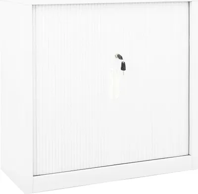 Obrázek produktu pro Skříň s posuvnými dveřmi bílá 90 x 40 x 90 cm ocel