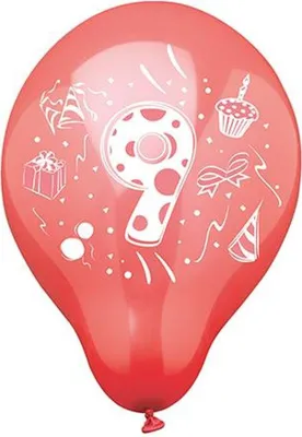 Produktbild von 72 Zahlenluftballons Ø 25 cm farbig sortiert "9"