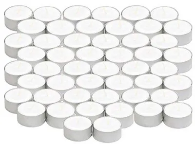 Produktbild von Stearin-Teelichter, 38 mm - Geruchsneutrale und rußfreie Teelichter mit Aluminiumhülle