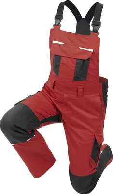 Produktbild von Qualitex Latzhose "iND" grau/rot 110