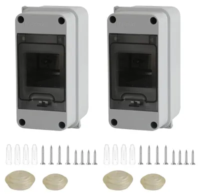 Imagen del producto de Caja de distribución para montaje, 3 módulos, IP65, resistente al agua, 2 unidades, para uso en exteriores