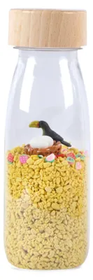 Imagen del producto de Botella sensorial "Sound Toucan" - 14 x 4 cm - Amarilla | de Petit Boum