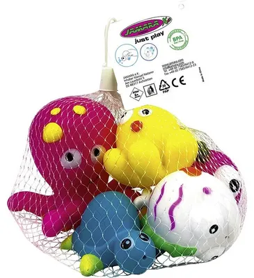 Productafbeelding van Badspulset met zeedieren, 6 stuks.