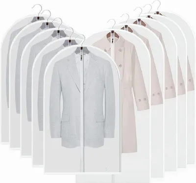 Produktbild von Kleidersäcke 10 Stücke Kleidersack Anzug Lange Transparent Anzugtasche Kleiderhüllen Anzugsack für Kleider Mäntel Sakkos Aufbewahrung