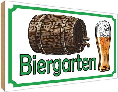 Obrázek produktu pro vianmo Drevený nápis 40x30 cm Biergarten Bier Brauerei