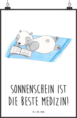 Produktbild von Mr. & Mrs. Panda Bild Sommer Sonnenschein DIN A3 - Weiß - Geschenk, kunstdruck poster, Sommerferien, Wandbild, Summer Vibes, wanddeko, Feelings, Gemütlichkeit, lieben