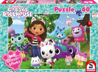 Immagine prodotto di Schmidt Spiele Gabbyss Dollhouse Fröhliche Freunde, Puzzle, Kinderpuzzle, Glitzerpuzzle, 60 Teile, 56474