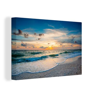 Obrázek produktu pro OneMillionCanvasses® Malba na plátně Nástěnná malba na plátně - Pláž - moře - západ slunce - 150x100cm