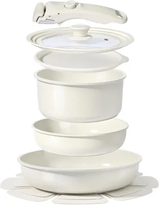 Produktbild von Kochgeschirr Set 8-teilig, Keramik, Antihaftbeschichtung, zum Kochen