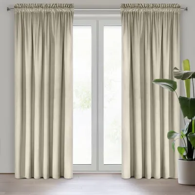 Produktbild von Samtvorhang ROSA beige 135x300 cm Kräuselband