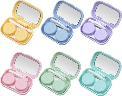 Imagen del producto de Estuches para lentes de contacto, juego de 6 unidades, a prueba de fugas, portátiles, ideales para llevar de viaje