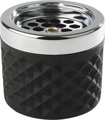 Produktbild von APS 582 Windaschenbecher NEBULA, Glas/Metall, Ø 9,5 cm, Höhe 8 cm, matt-schwarz