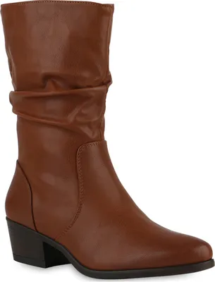 Produktbild von VAN HILL Damen Klassische Stiefel Spitze Boots Schuhe 840533, Farbe: Hellbraun, Größe: 41