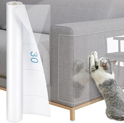 Produktbild von Kratzschutzfolie für Katzen - 43cm x 5m - Flexibel und langlebig - Schutz für Möbel, Türen und Wände