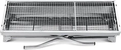 Immagine prodotto di Barbecue a carbonella portatile per il campeggio, barbecue a carbonella per 5-10 persone, 73 x 33 x 71 cm, portatile, pieghevole