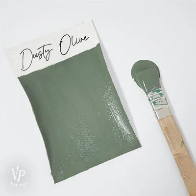 Produktbild von Mat Natural Vintage Paint Kreidefarbe – Möbelfarbe Matt | Wasserbasiert VOC-arm EN 71-3 EU Ecolabel | 65+ Farben | Shabby Chic & Vintage Look - 700 ml - Dusty Olive